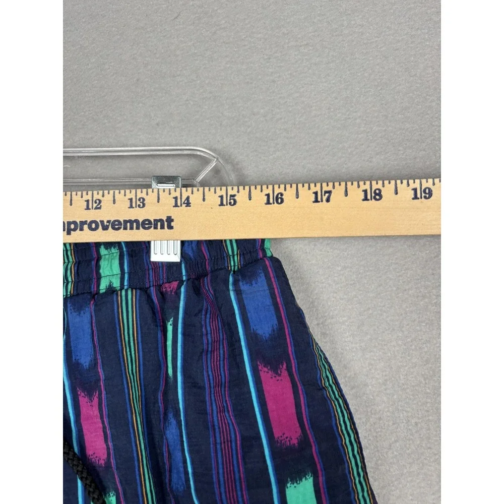 Pacific Scene Swim Trunks Mens Large Blue Multicolor Nylon Mesh Lined Drawstring